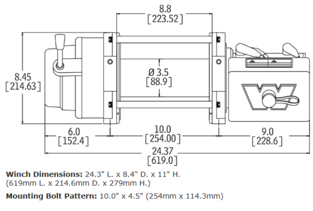 WARN 97720 M12-S 12V Electric Recovery Winch with Spydura