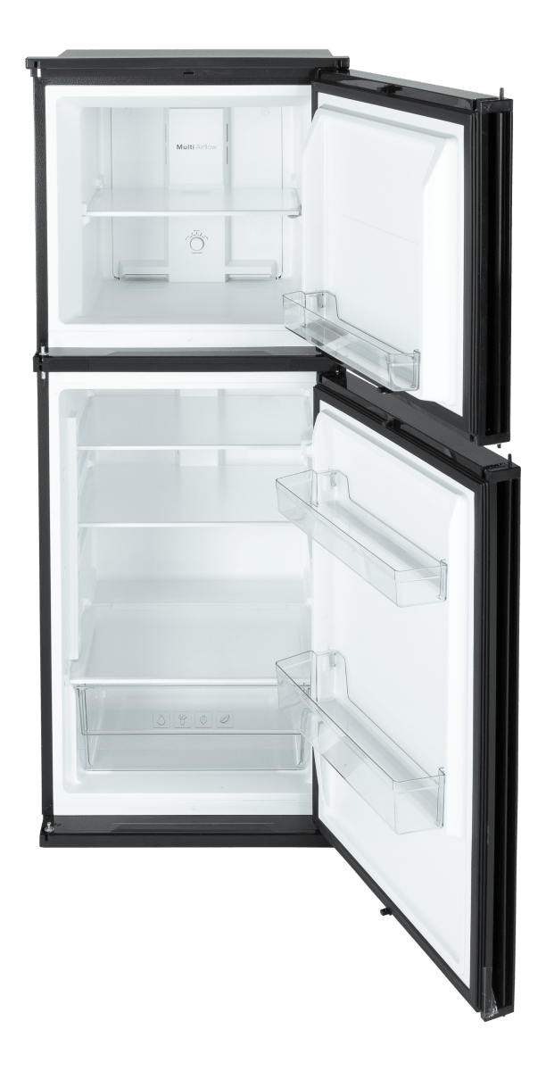 Everchill 10.7 Cu Ft 12V RV Refrigerator with Freezer, Black Glass Doors