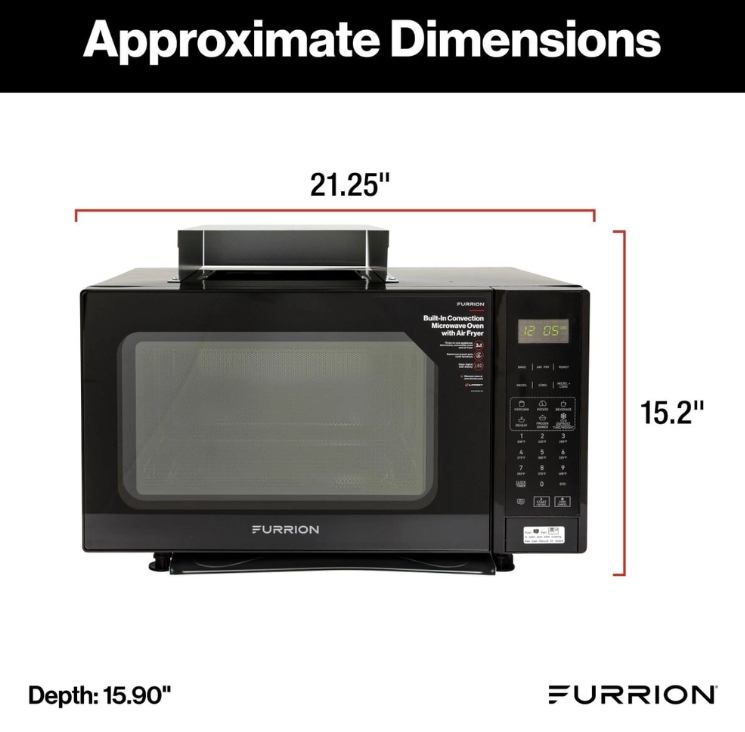 Furrion RV Microwave Oven with Air Fryer & Convection 1.1 Cu Ft Black