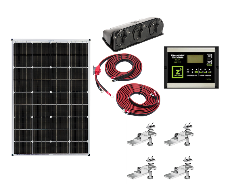 Zamp Solar KIT1003 115W Hardwired RV Solar Kit – 30A PWM Controller, Monocrystalline