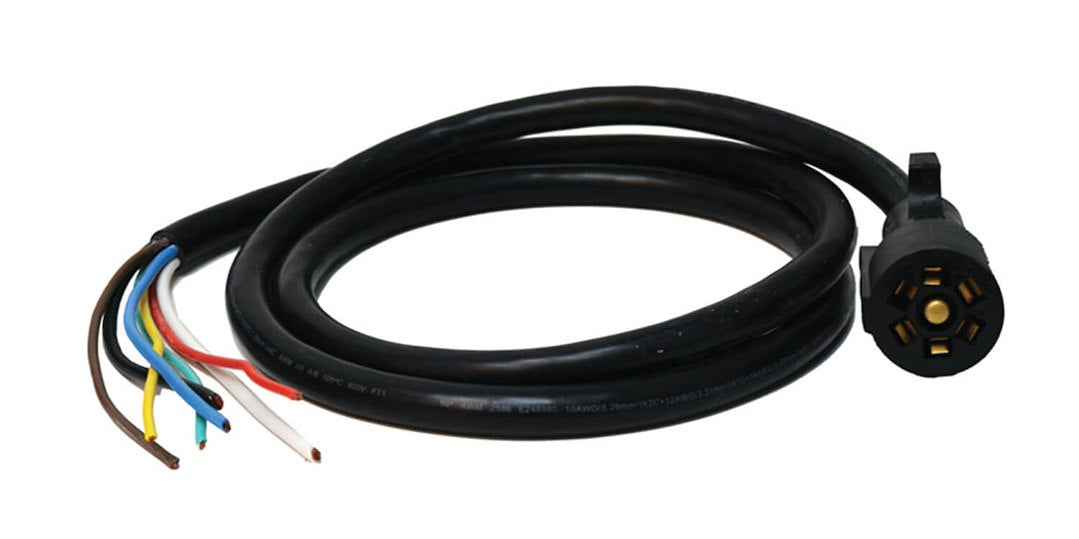 Valterra A10-7W6 Molded 7-Blade Trailer Wiring Cord - Black