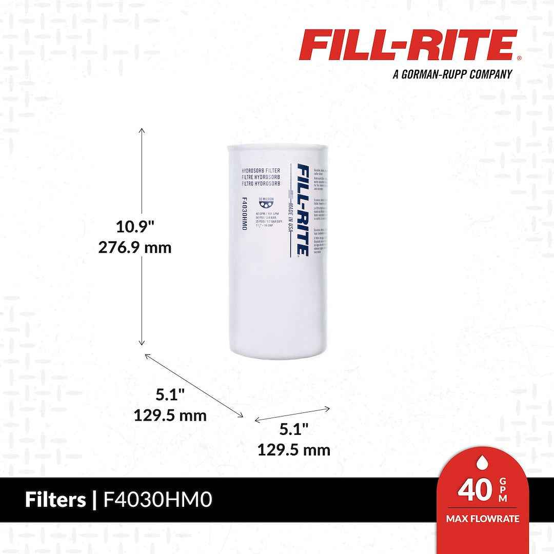 Fill-Rite F4030HM0 30-Micron Water-Detecting Filter