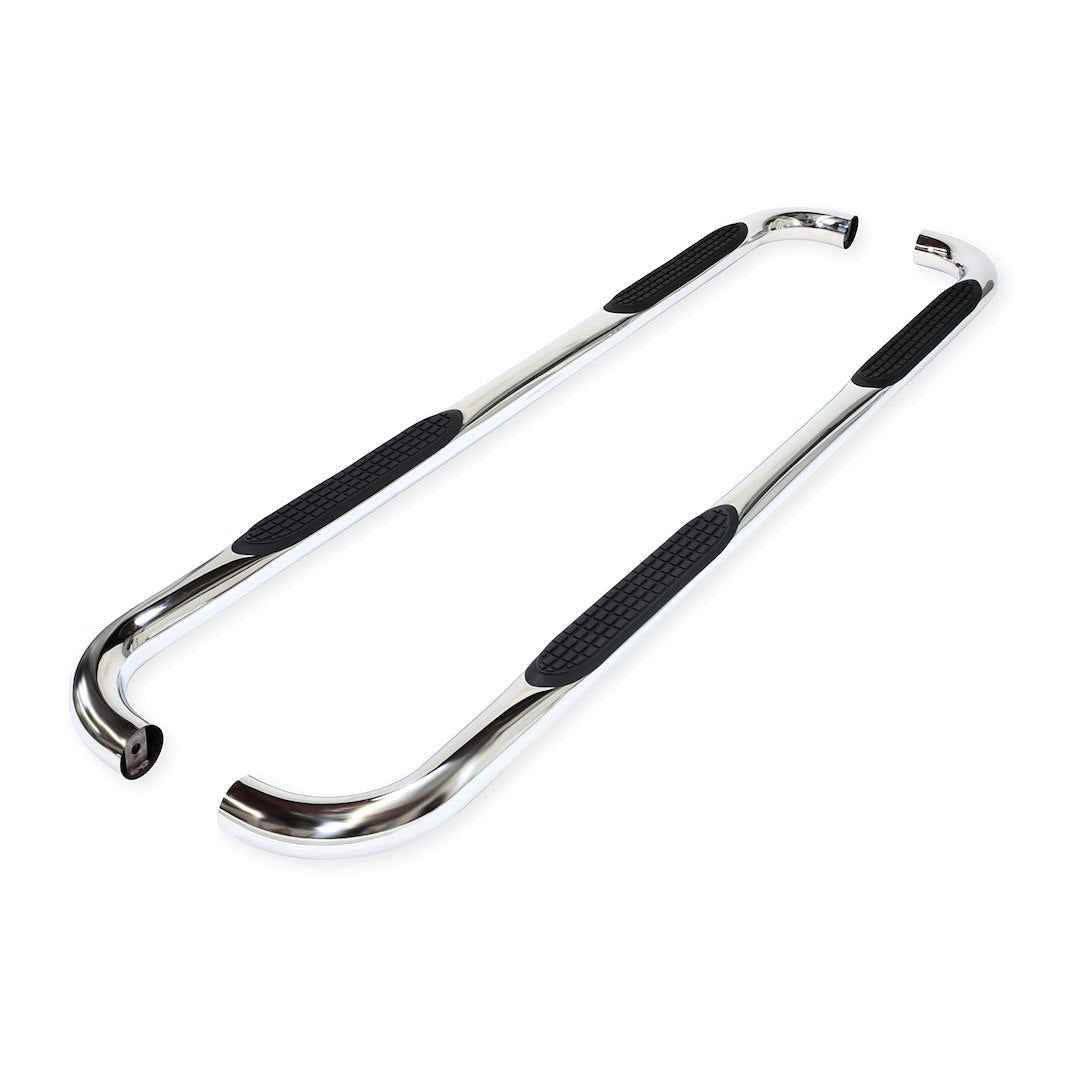 TrailFX 1110134041 3 in Round Nerf Step Bars - Stainless, 300 lb