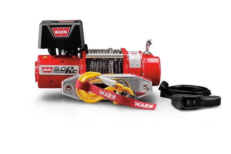 WARN 71550 9.0Rc Treuil de récupération de véhicule 9 000 lb – Corde synthétique de 15,2 m et guide-câble à dévidoir