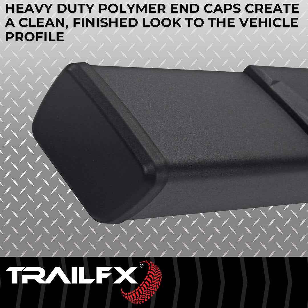 TrailFX A4003B 4 in Trapezoidal Nerf Step Bars - Black, 300 lb