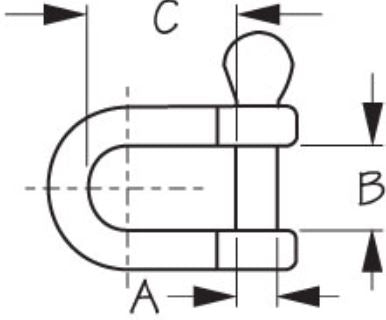 Sea Dog 147006-1 Cast 316 Stainless D Shackle