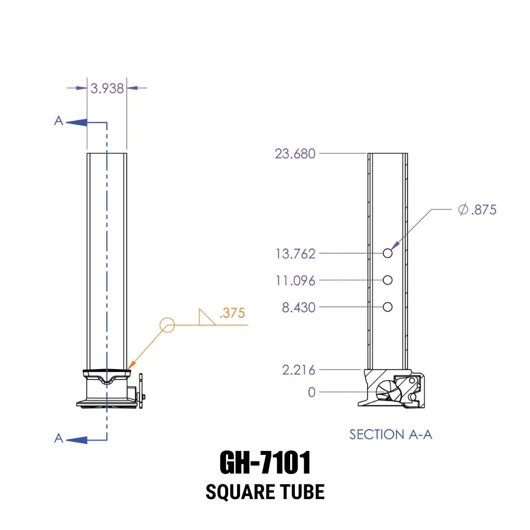 Gen-Y Hitch GH-7101 Square Gooseneck Coupler - 30,000 lb