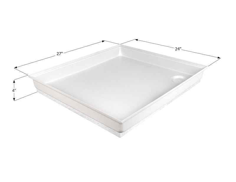 Icon SP100 27" x 24" RV Shower Pan – Polar White (00461)