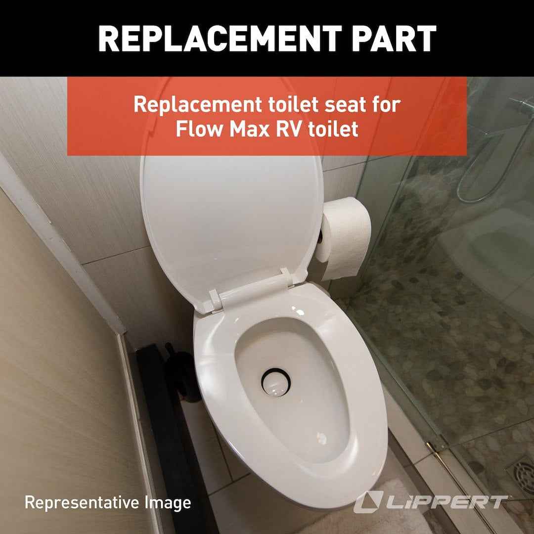 Lippert 2022121972 Flow Max Toilet Seat - Elongated, White