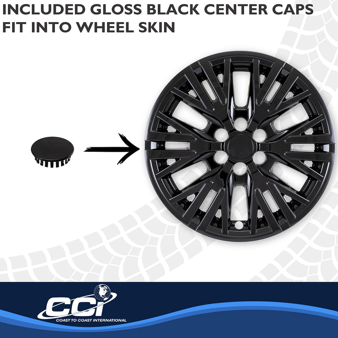 Coast To Coast IMP523BLK Black 18-Inch ABS Wheel Skin Set - image 4