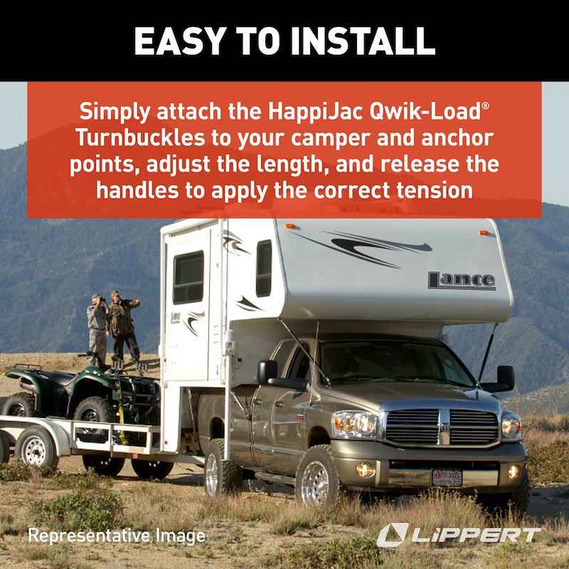 Happijac Qwik-Load Turnbuckle Kit 182895 – Stainless Steel Camper Tie Down