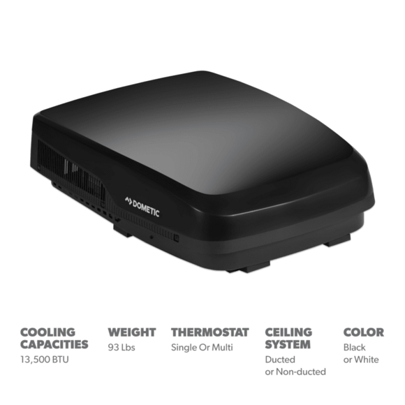 Dometic FreshJet 5 Rooftop RV Air Conditioner 13500 BTU Black FJX5457MBKCS