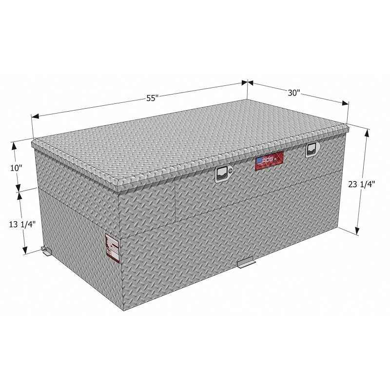 RDS 72855 90 Gallon Aluminum Combo Fuel Transfer Tank & Tool Box