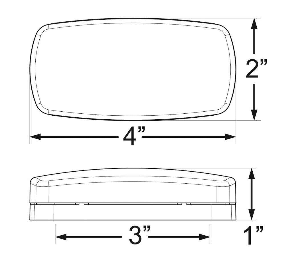 Optronics 4 Inch Length X 2 Inch Width LED Clearance MCL0032RBS