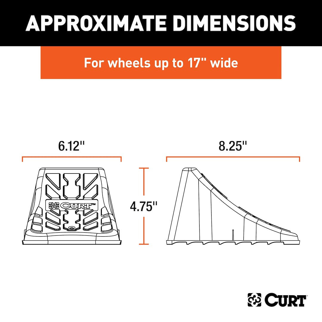 CURT Wheel Chock (22800) – Length: 8-1/4 Inch