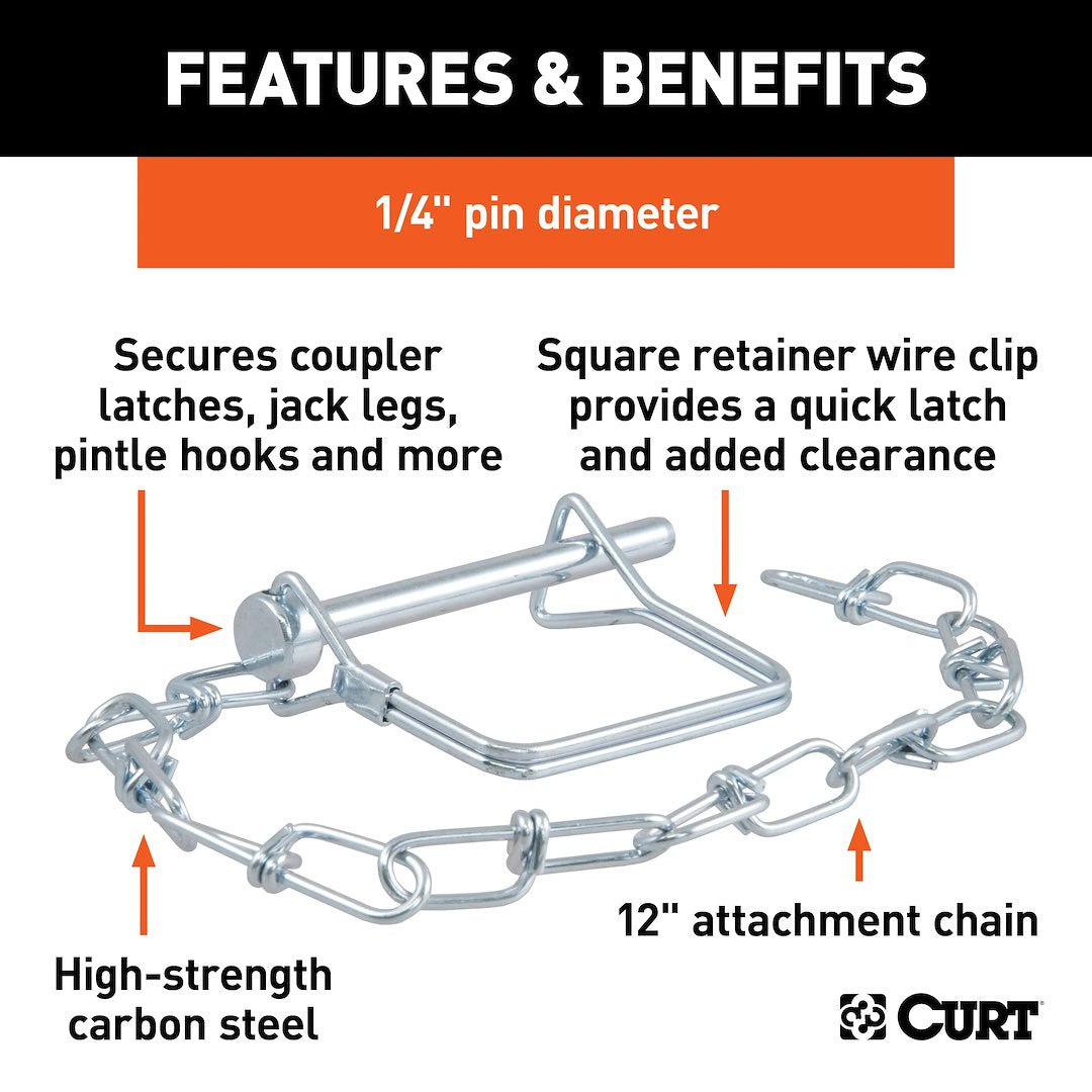 CURT Trailer Hitch Pin (25012) – Length (In): 2-3/4 Inch