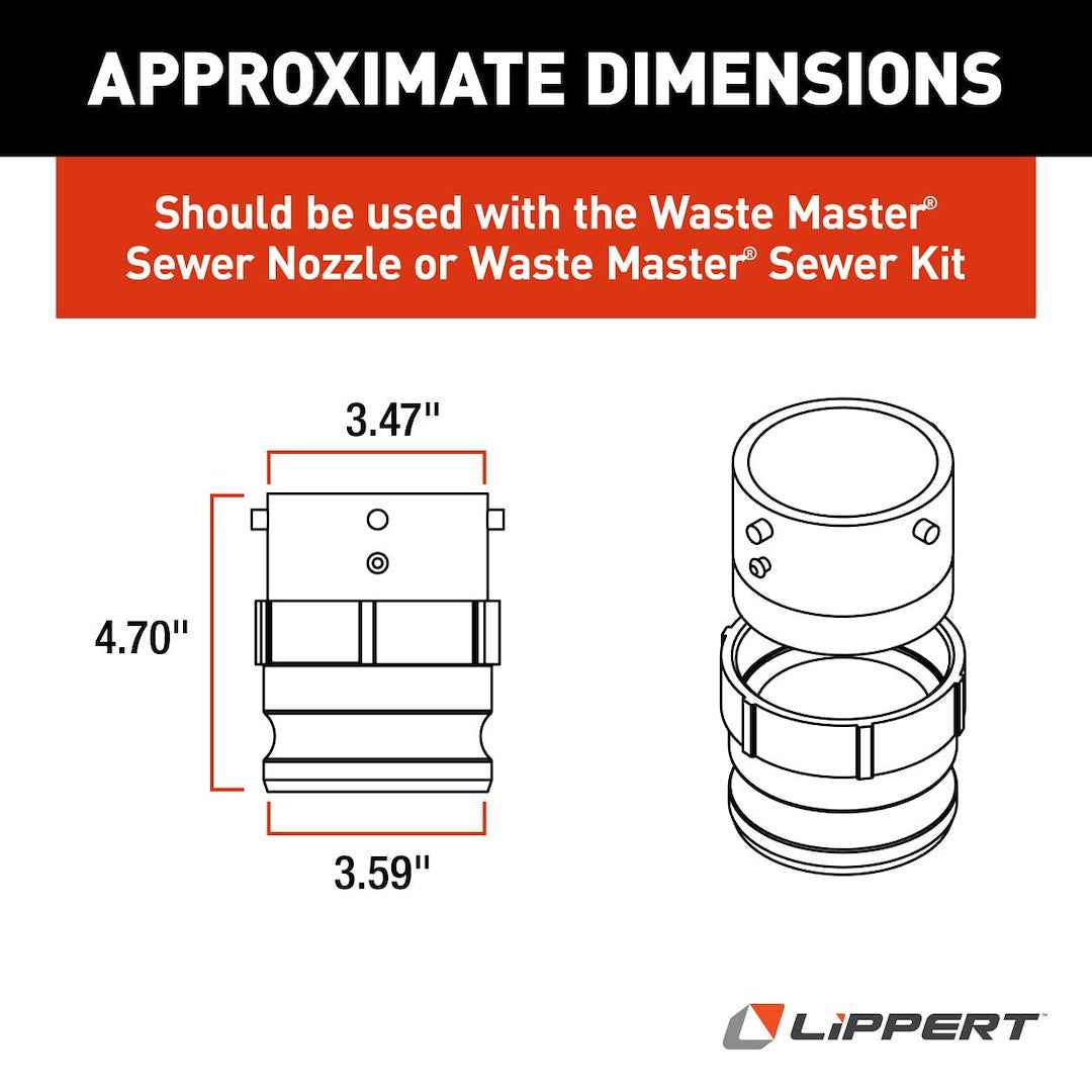 Lippert 360785 Waste Master Bayonet-to-Camlock Sewer Adapter