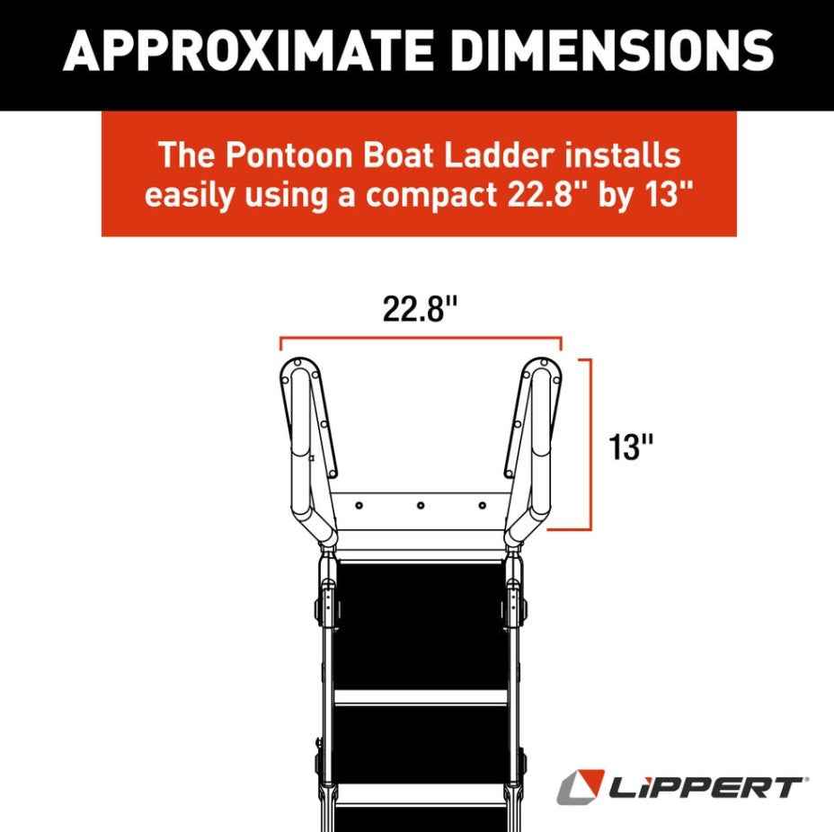 Lippert 2025041871 5-Step Folding Pontoon Ladder - 400 lb