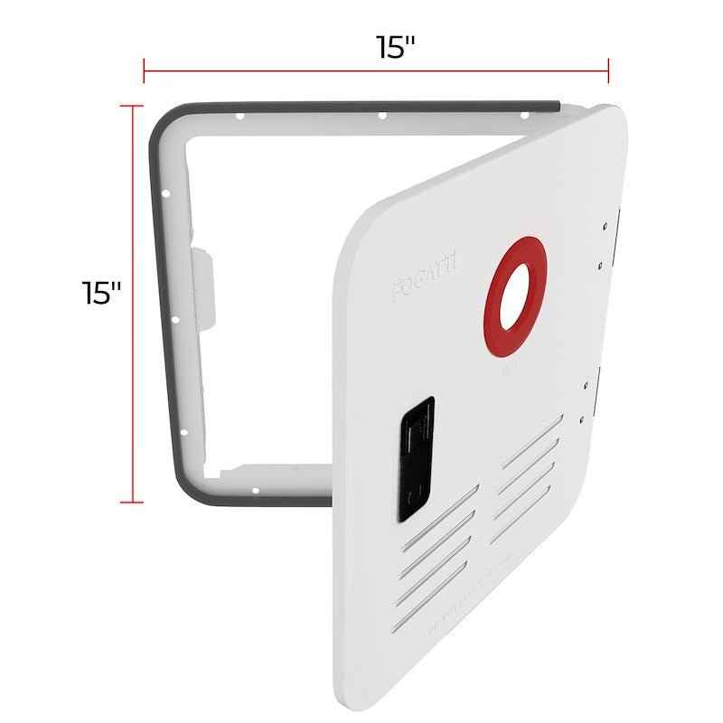InstaShower RV Water Heater Access Door – 15" x 15", FSWD-1515/WHITE