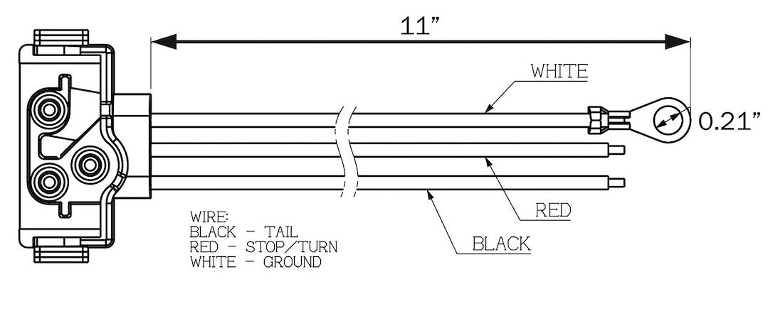 Optronics A47PBP Right-Angle Trailer Light Pigtail