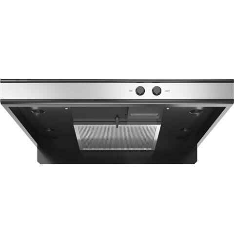RV Stove Vent Hood 12V Ducted – 22" Under-Cabinet Black with Fan, Light (JVXR22SPSS)