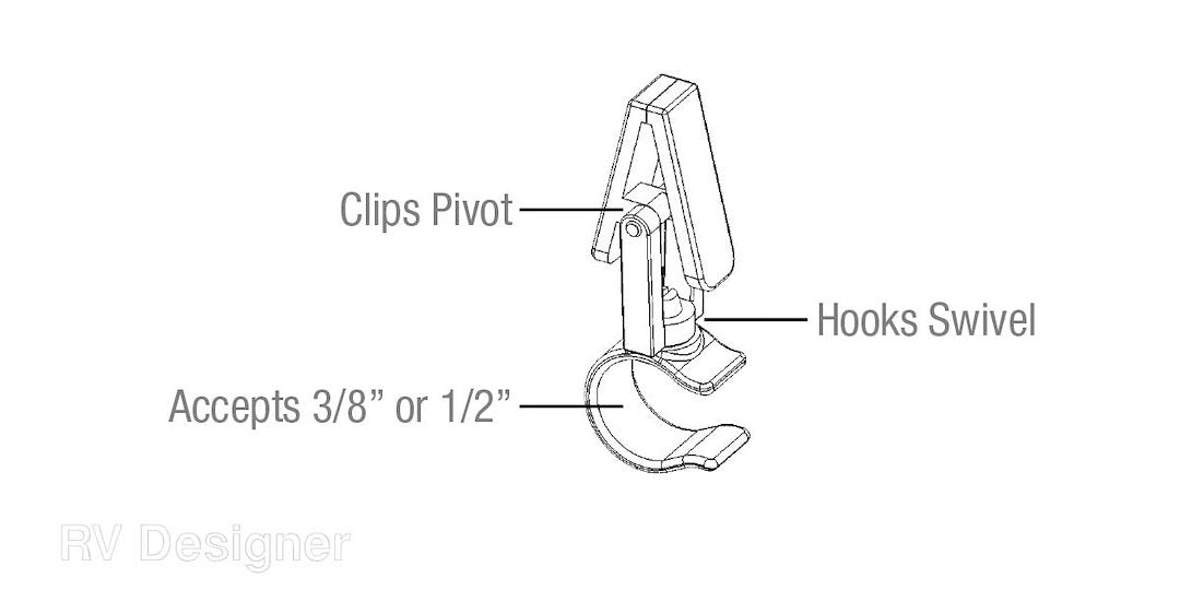 RV Designer Multi Purpose Clip (M122) – Material: Plastic