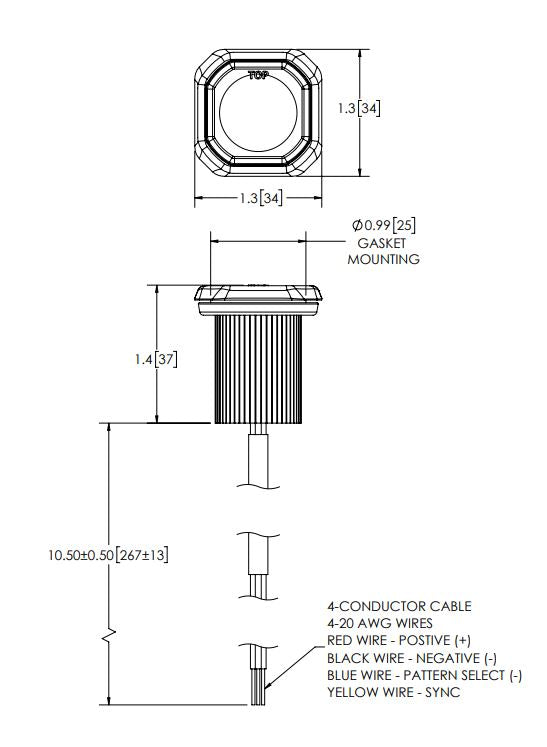 Ecco ED9040W Clear Concealed LED Warning Light