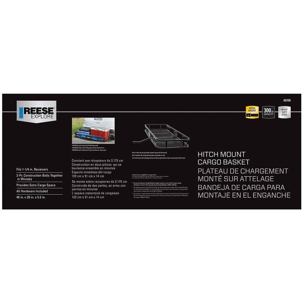 Reese 63155 Trailer Hitch Cargo Carrier - 300 lb