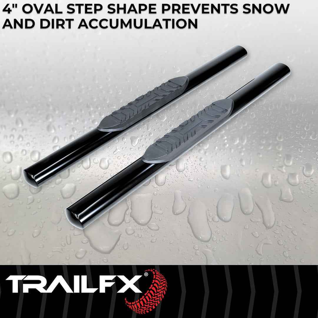 TrailFX A1511B 4 in Nerf Bars for Jeep Wrangler JK 2007–2018