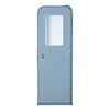 26" x 78" Polar White Radius Entry Door with Window and Screen Door V000381471