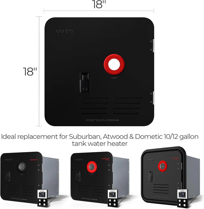Fogatti FSBDA-1818 Water Heater Access Door Black 18 Inch x 18 Inch