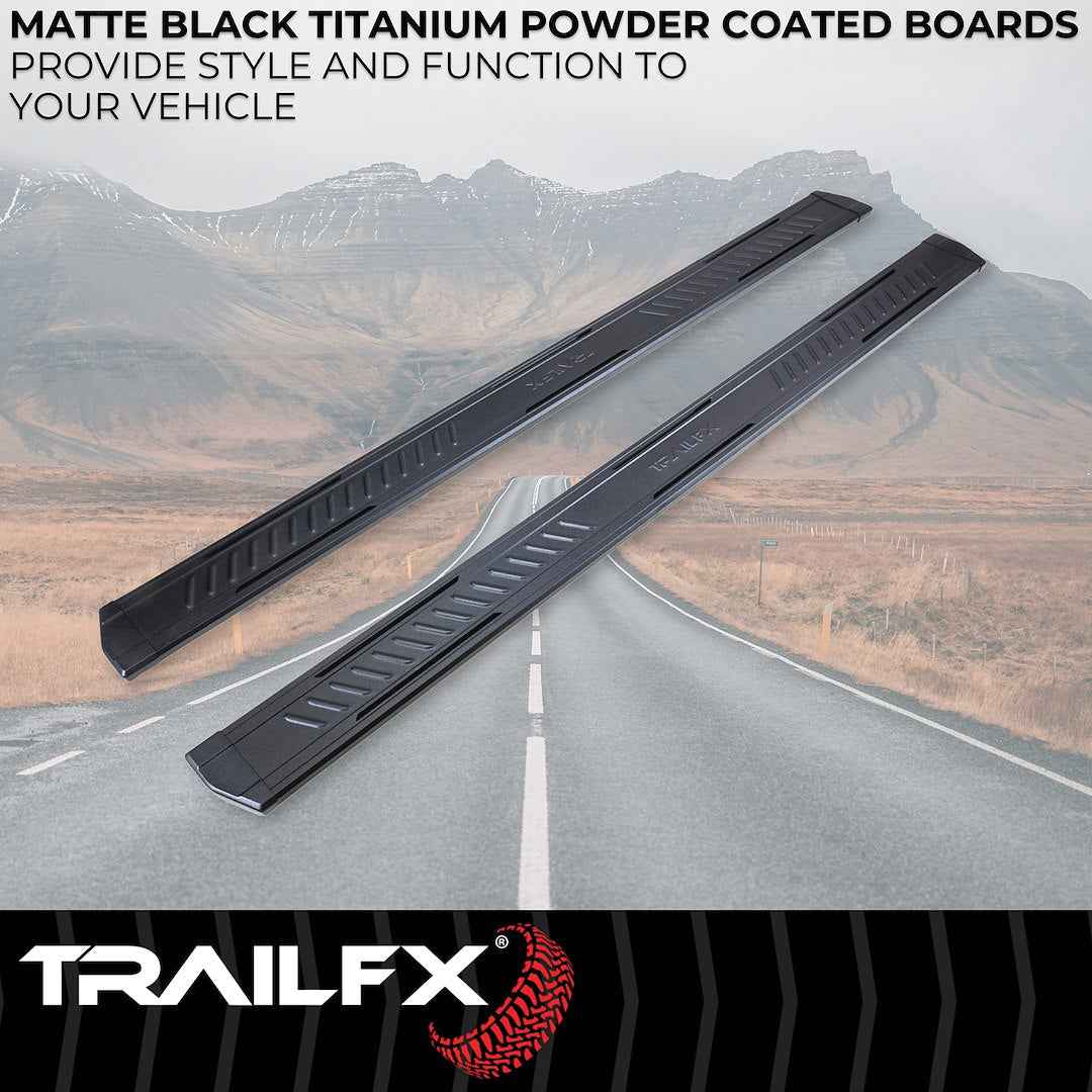 TrailFX AL6010B Aluminum Running Boards - Black, 300 lb