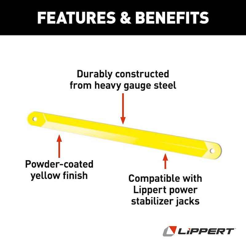 Stabilizer Jack Lock Arm – Frame Mounted Support Arm Yellow Steel