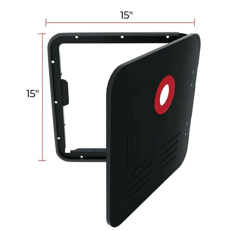 RV Water Heater Access Door – 15" x 15", FSBD-1515/BLACK, Fits Fogatti