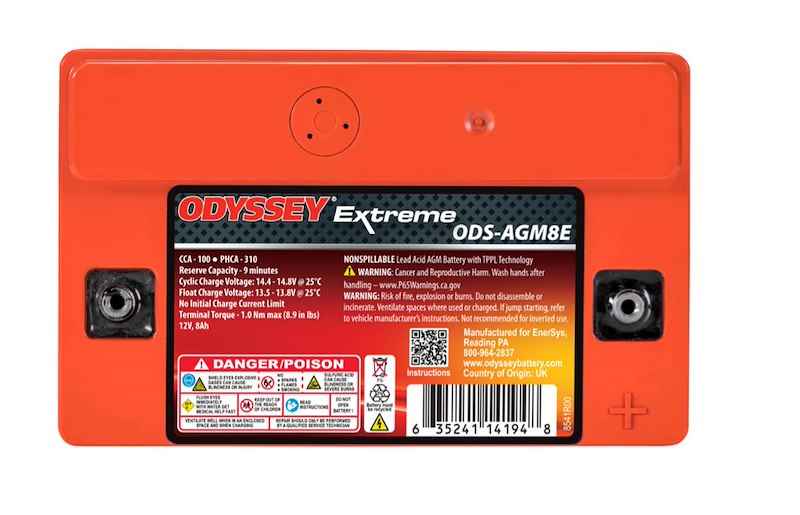 Odyssey Extreme Series AGM Battery ODS-AGM8E 12V 100 CCA Group 8