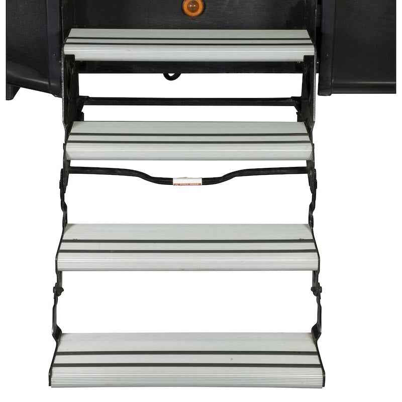 Alumi-Tread 4-Step Manual RV Entry Step 432698 – 24" Wide, Black Aluminum
