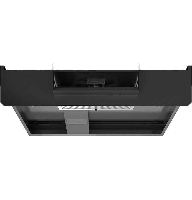 RV Stove Vent Hood 12V Ducted – 22" Under-Cabinet Black with Fan, Light (JVXR22SPSS)