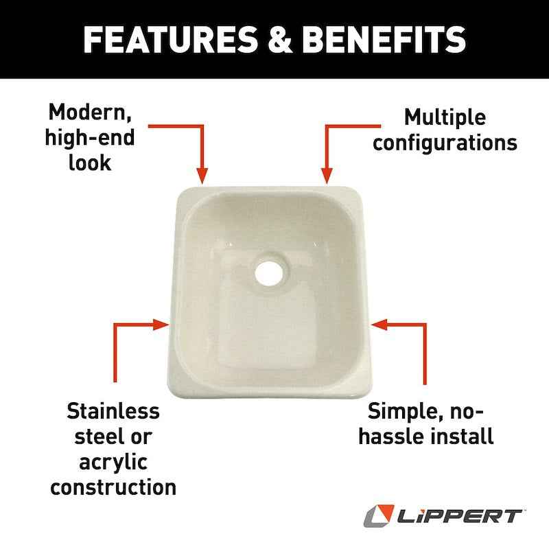 Outdoor Kitchen Sink – Square Drop-In – Part # 209630