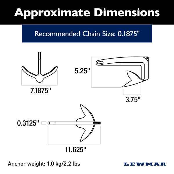 Lewmar 0057901 Claw Boat Anchor - 2.2 lb