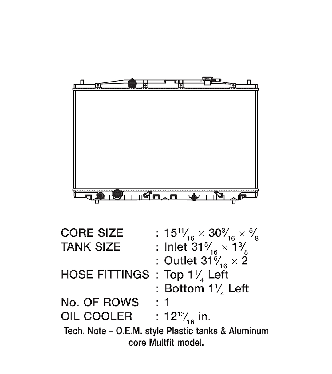 CSF 3368 Honda Accord Radiator with Top-Left Inlet - image 2