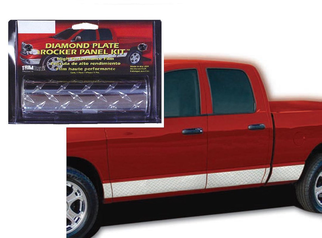 Trimbrite T1840 Chrome Diamond-Plate Rocker Panel Trim