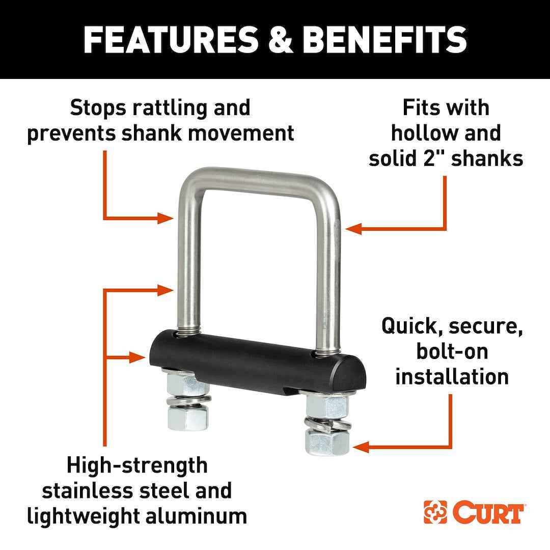 CURT 45367 2-Inch Anti-Rattle Hitch Clamp