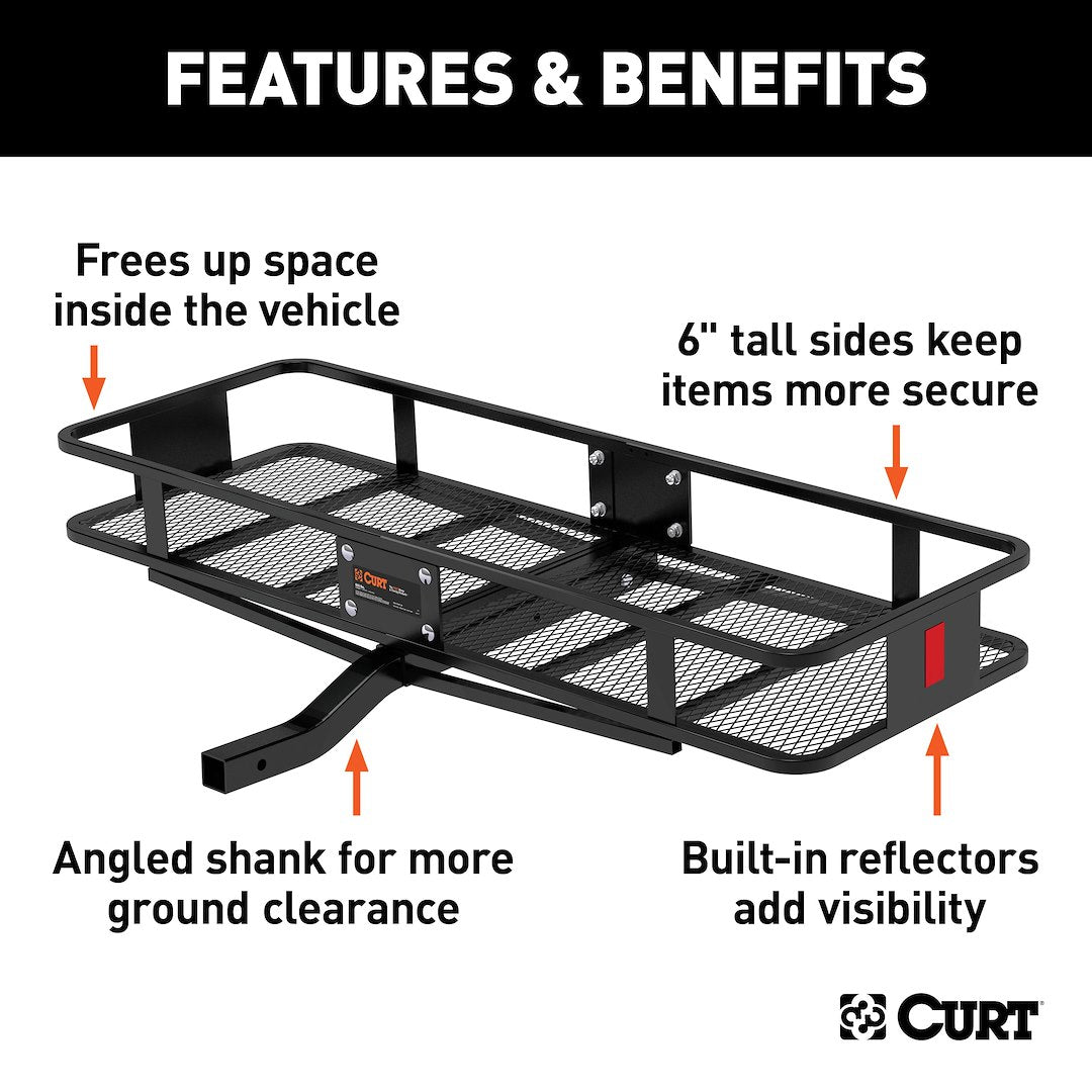 CURT 18150 Hitch Cargo Carrier - 20 in x 60 in, 2 in