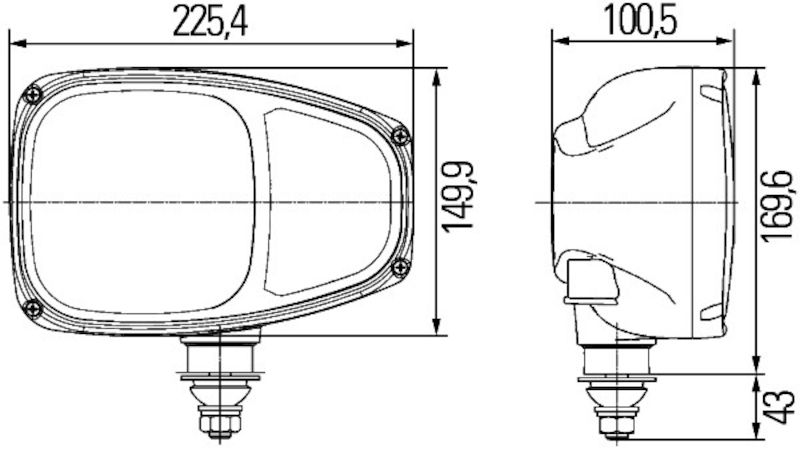 Hella 996174261 C220 Halogen Sealed-Beam Headlight Assembly