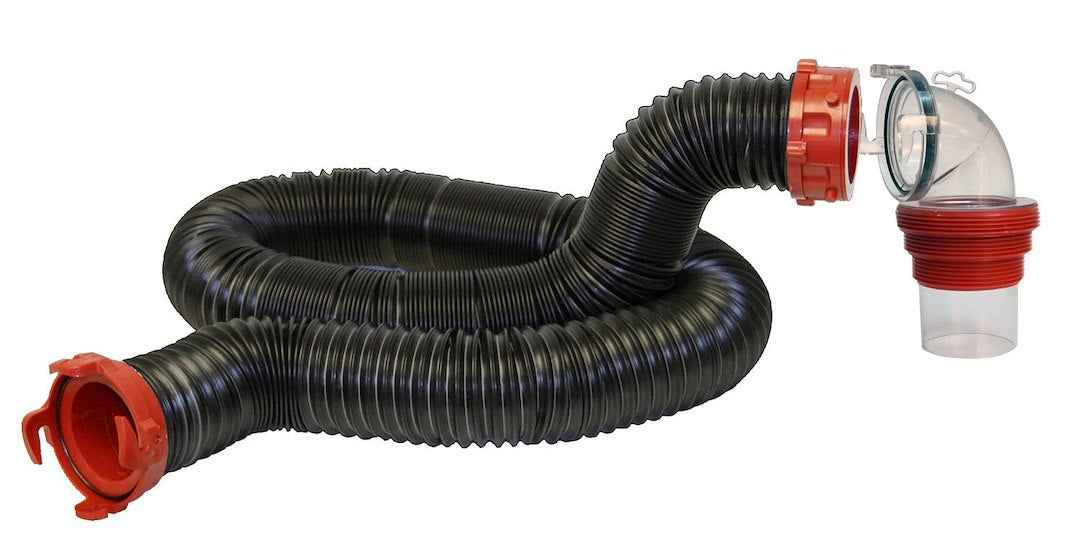 Valterra D04-0250 15 ft Poly RV Sewer Hose with Fittings