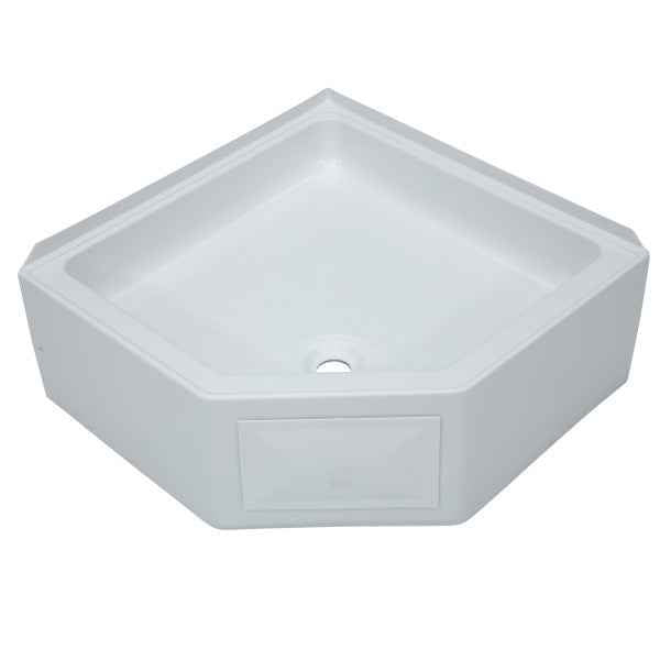 Lippert Better Bath 325246 27" x 27" RV Corner Shower Pan – Center Drain