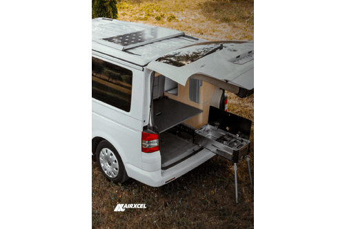 CAN SRL 2-Burner Cooktop with Sink - Stainless Steel & Black Glass Lid - SL1400LC-O