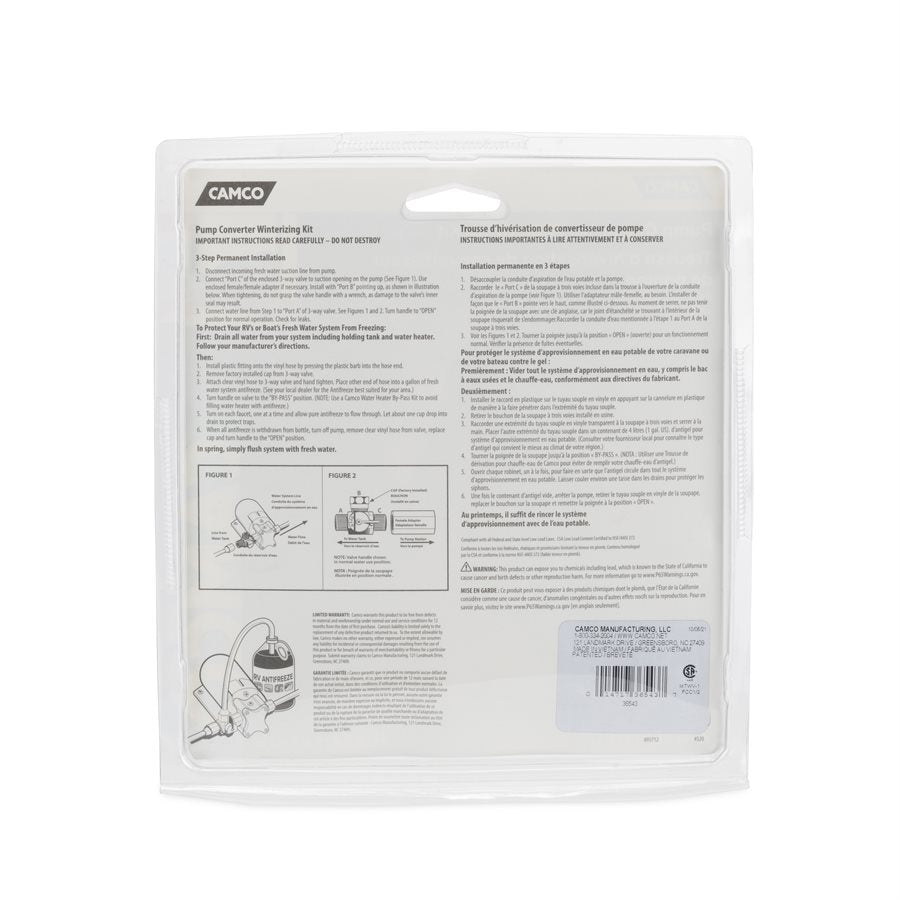 Camco 36543 Water System Antifreeze Pump Converter - image 12