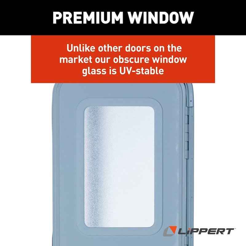 30" x 72" Polar White Radius Entry Door with Obscure Glass Window and Screen Door