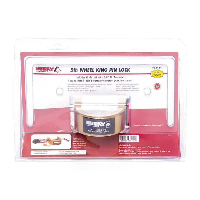 Husky Towing 33161 Fifth Wheel King Pin Lock – 2 Inch Coupler with Padlock